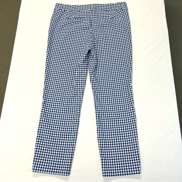 Halogen Cropped Ankle Pants Sz 10 Blue Check Gingham Picnic Euro Summer Classic - Picture 3 of 11